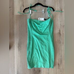 Astr Mint Green Textured Dress